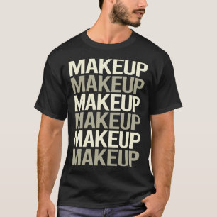 ホワイトテキスト メイクアップ Tシャツ
