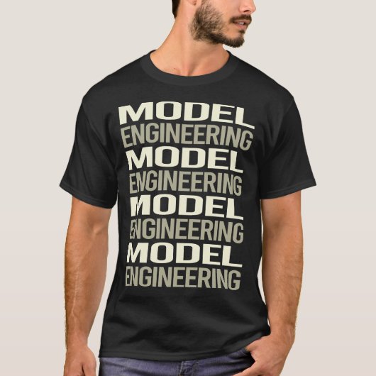 ホワイトテキスト モデルエンジニアリング エンジニア Tシャツ (正面)