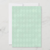 ホワイトテディベアダイヤモンドセージ緑のベビーシャワー 招待状 (裏面)