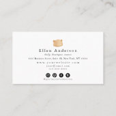 ホワイトテディベアーロンパーベビーブティックソーシャルメディア 名刺 (裏面)