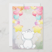 ホワイトテディベア誕生日の招待状 招待状 (裏面)