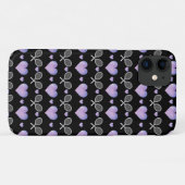 ホワイトテニスラケットパープルハートラブアスレチック Case-Mate iPhoneケース (裏面(横))