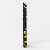 ホワイトテニスラケット&ハーフボールあなたの名前スポーツ Case-Mate iPhoneケース (裏面/左)