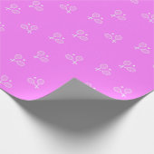 ホワイトテニスラケット&ボール深いPInk ラッピングペーパー (角)