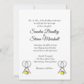 ホワイトテニス結婚のテーマ招待状 招待状 (正面)