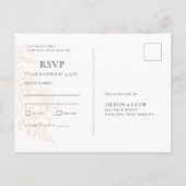 ホワイトテラコッタジオメトリックフローラウェディングRSVP インビテーションポストカード (裏面)