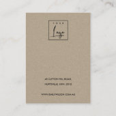 ホワイトテラッツォのテクスチャーKRAFTイヤリングディスプレイロゴ 名刺 (裏面)