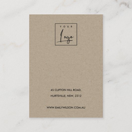 ホワイトテラッツォのテクスチャーKRAFTイヤリングディスプレイロゴ 名刺 (裏面)