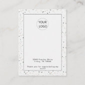 ホワイトテラモダンッツォのロゴのネックレスディスプレイ 名刺 (裏面)