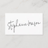 ホワイトテンプレートビジネスのミニマリストのスクリプトシンプル 名刺 (正面)