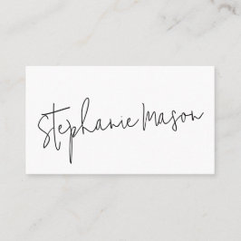 ホワイトテンプレートビジネスのミニマリストのスクリプトシンプル 名刺