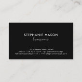 ホワイトテンプレートロゴミニマリストスクリプトシンプルブシン 名刺 (裏面)