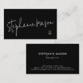 ホワイトテンプレートロゴミニマリストスクリプトシンプルブシン 名刺 (正面/裏面)