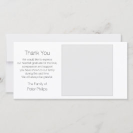 ホワイトテンプレート悔やみや弔慰グレーでありがとうございます サンキューカード