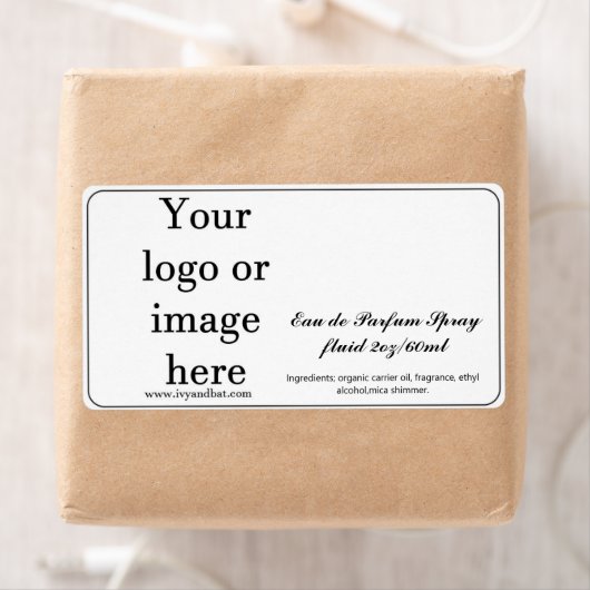 ホワイトテンプレート2ozサイズ香水スプレーボトルラベル ラベル (インサイチュ)