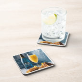 ホワイトテーブル懸命プラスチックコースター、ミモサス、チャンパ コースター (右側)