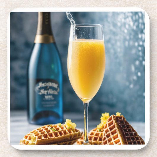 ホワイトテーブル懸命プラスチックコースター、ミモサス、チャンパ コースター (正面)