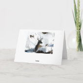 ホワイトテールシカ(バック)ウィンターグリーティングカード カード (裏面)