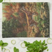 ホワイトテールディアアンドウォーターフォール キッチンタオル (折り畳み)