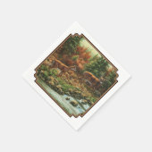 ホワイトテールディアアンドウォーターフォール スタンダードカクテルナプキン (角)