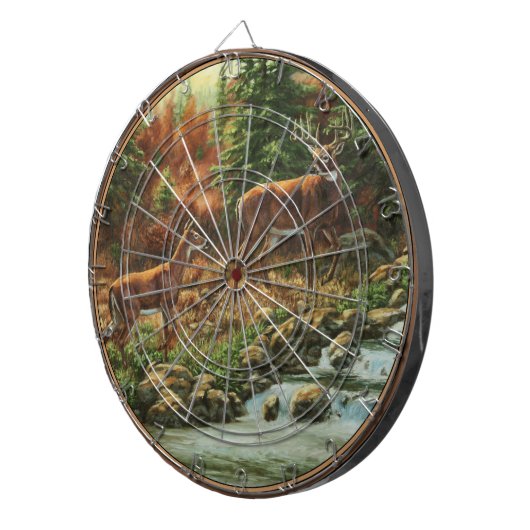 ホワイトテールディアアンドウォーターフォール ダーツボード (正面右)