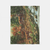 ホワイトテールディアアンドウォーターフォール フリースブランケット (正面)