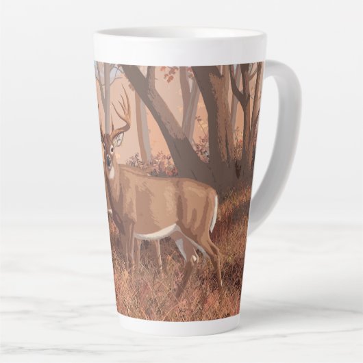 ホワイトテールディアインフォレストレトロスタイル自然 カフェラテマグ (右アングル)