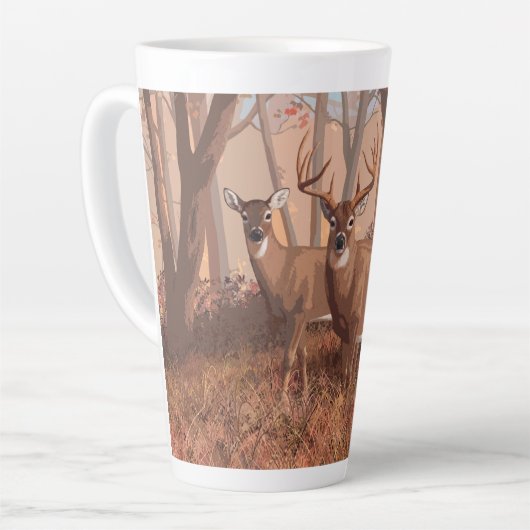 ホワイトテールディアインフォレストレトロスタイル自然 カフェラテマグ (左アングル)