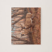 ホワイトテールディアインフォレストレトロスタイル自然 ジグソーパズル (縦)