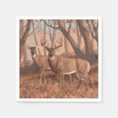 ホワイトテールディアインフォレストレトロスタイル自然 スタンダードカクテルナプキン (正面)