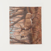 ホワイトテールディアインフォレストレトロスタイル自然 タペストリー (正面)