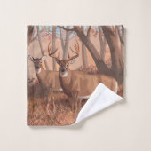 ホワイトテールディアインフォレストレトロスタイル自然 バスタオルセット (ウォッシュタオル)