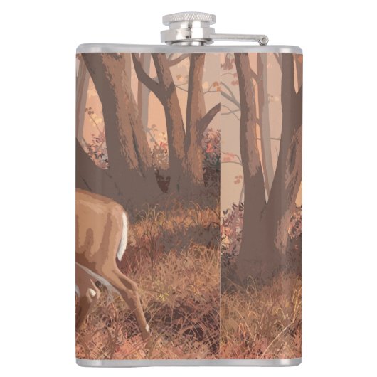 ホワイトテールディアインフォレストレトロスタイル自然 フラスク (裏面)