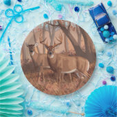 ホワイトテールディアインフォレストレトロスタイル自然 ペーパープレート (パーティー)