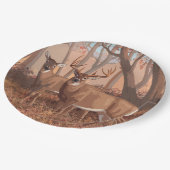 ホワイトテールディアインフォレストレトロスタイル自然 ペーパープレート (アングル)