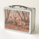 ホワイトテールディアインフォレストレトロスタイル自然 メタルランチボックス (裏面)