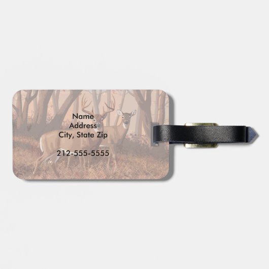 ホワイトテールディアインフォレストレトロスタイル自然 ラゲッジタグ (裏面横)