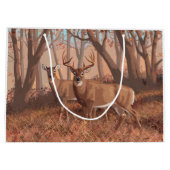 ホワイトテールディアインフォレストレトロスタイル自然 ラージペーパーバッグ (裏面)