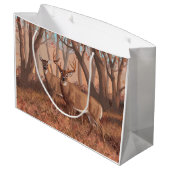 ホワイトテールディアインフォレストレトロスタイル自然 ラージペーパーバッグ (裏面アングル)