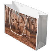 ホワイトテールディアインフォレストレトロスタイル自然 ラージペーパーバッグ (正面アングル)