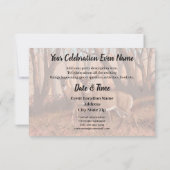 ホワイトテールディアインフォレストレトロスタイル自然 招待状 (裏面)