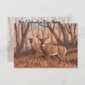 ホワイトテールディアインフォレストレトロスタイル自然 招待状 (正面/裏面)