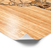 ホワイトテールディアウッドグレインスタイルグラフィック フォトプリント            (角)