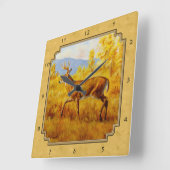 ホワイトテールディアゴールデン《植物》アスペンウッズ スクエア壁時計 (傾斜)