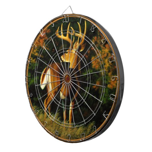 ホワイトテールディアトロフィーバック狩り ダーツボード (正面右)