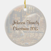 ホワイトテールディアドーと子鹿の秋 セラミックオーナメント (裏面)