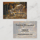 ホワイトテールディアドーと子鹿の秋 名刺 (正面/裏面)