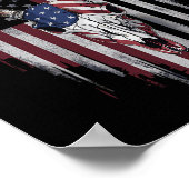 ホワイトテールディアハンターアメリカンフラッグアメリカデザインBuc ポスター (角)