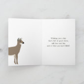 ホワイトテールディアパーソナライズされたカスタム誕生日 カード (内部)