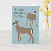 ホワイトテールディアパーソナライズされたカスタム誕生日 カード (黄色い花)